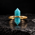 Amazonite Truth & Harmony Point Ring – Calm, Courage & Lucky Energy