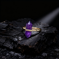 Amethyst Aura Guardian Point Ring – Calm, Clarity & Intuition