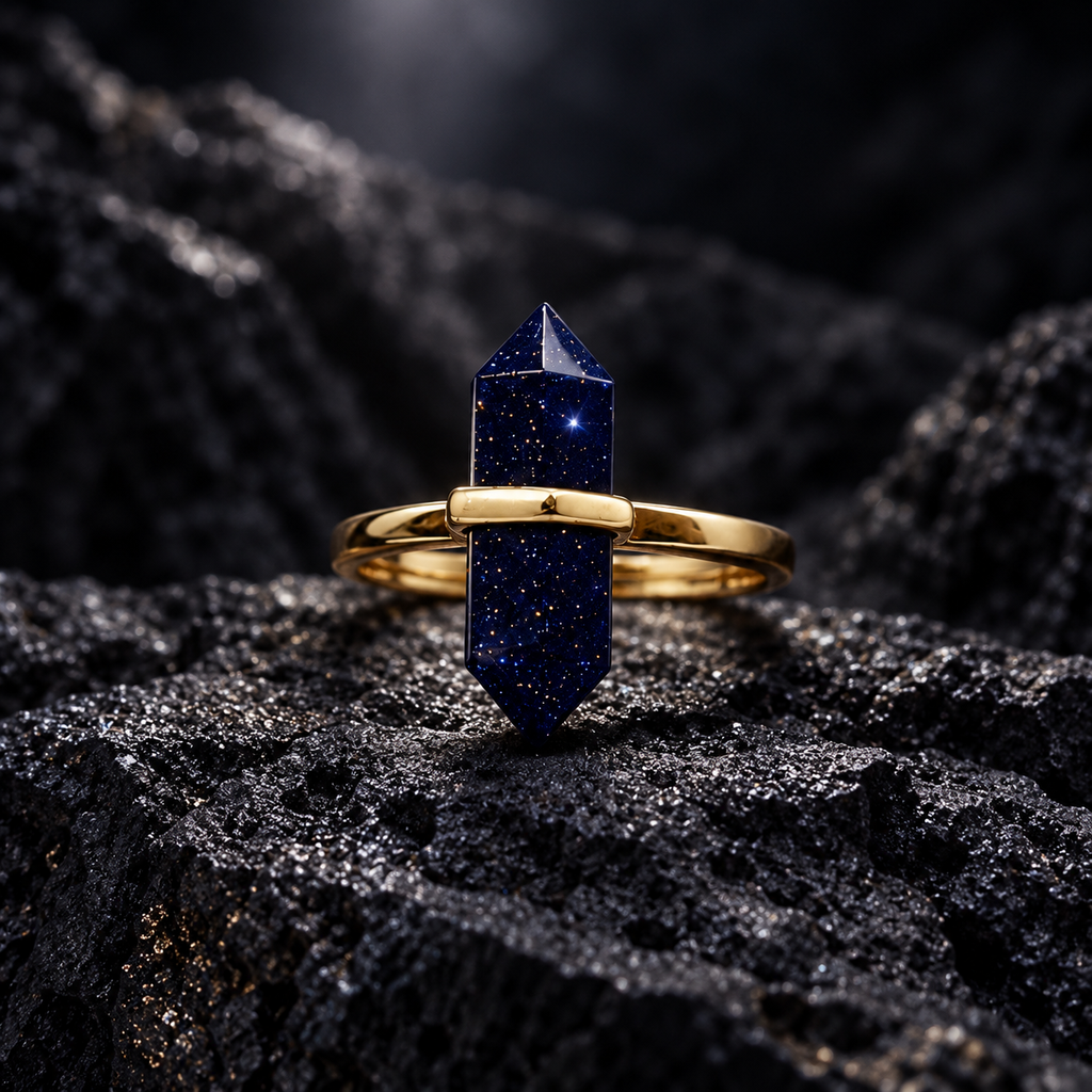 Blue Sandstone Starry Dream Ring – Confidence, Focus & Lucky Light