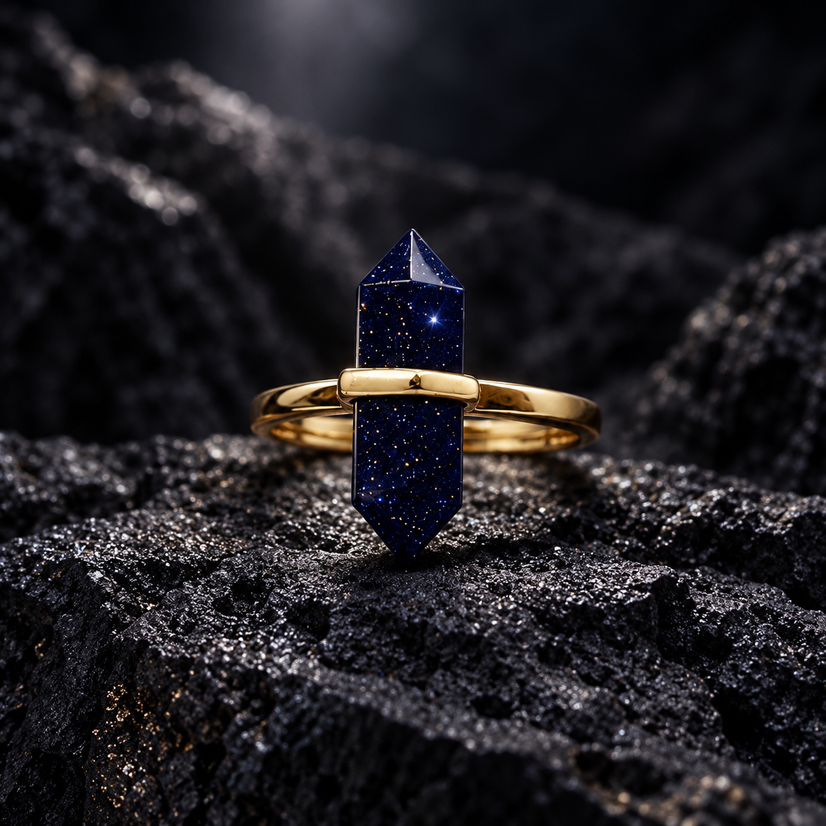 Blue Sandstone Starry Dream Ring – Confidence, Focus & Lucky Light