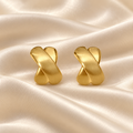 Brushed Gold X Stud Earrings