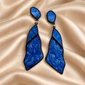 Cobalt Mosaic Geometric Drop Earrings