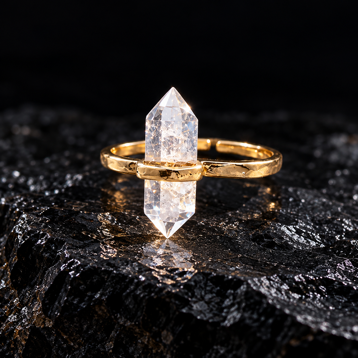 Clear Quartz Clarity Point Ring – Focus, Intention & Pure Energy