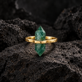 Green Strawberry Quartz Lucky Growth Ring – Abundance & Positive Energy