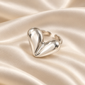 Silver-Tone Sculpted Heart Ring