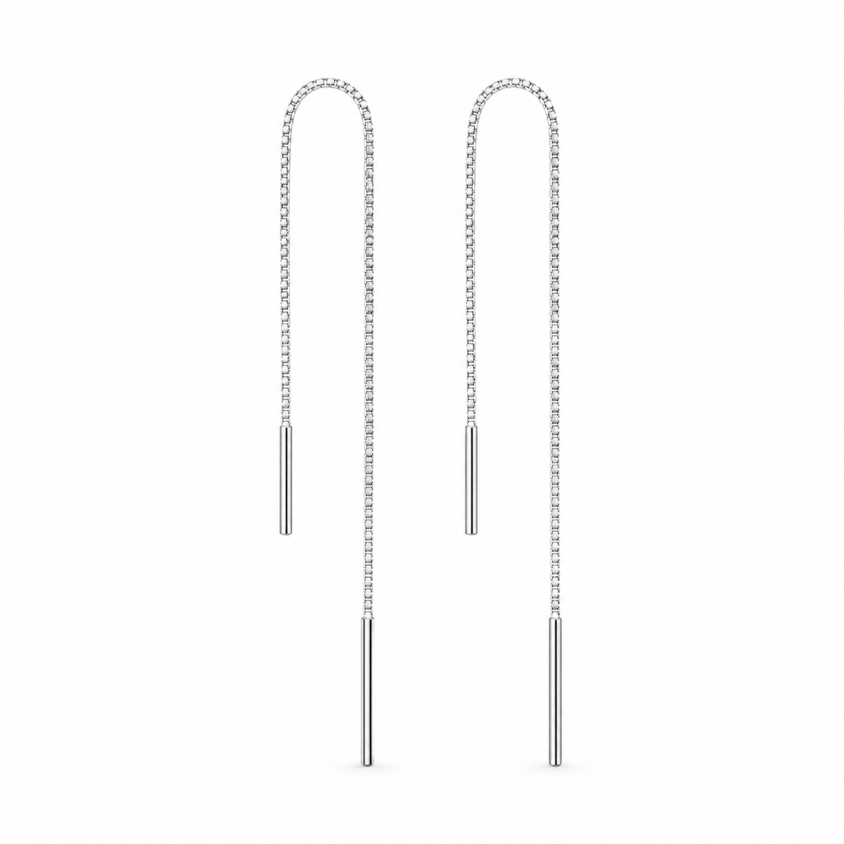 Minimal Silver Threader Drop Earrings