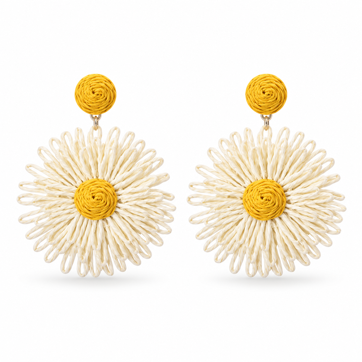 Woven Daisy Statement Earrings