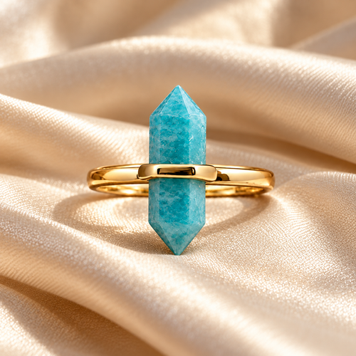 Amazonite Truth & Harmony Point Ring – Calm, Courage & Lucky Energy