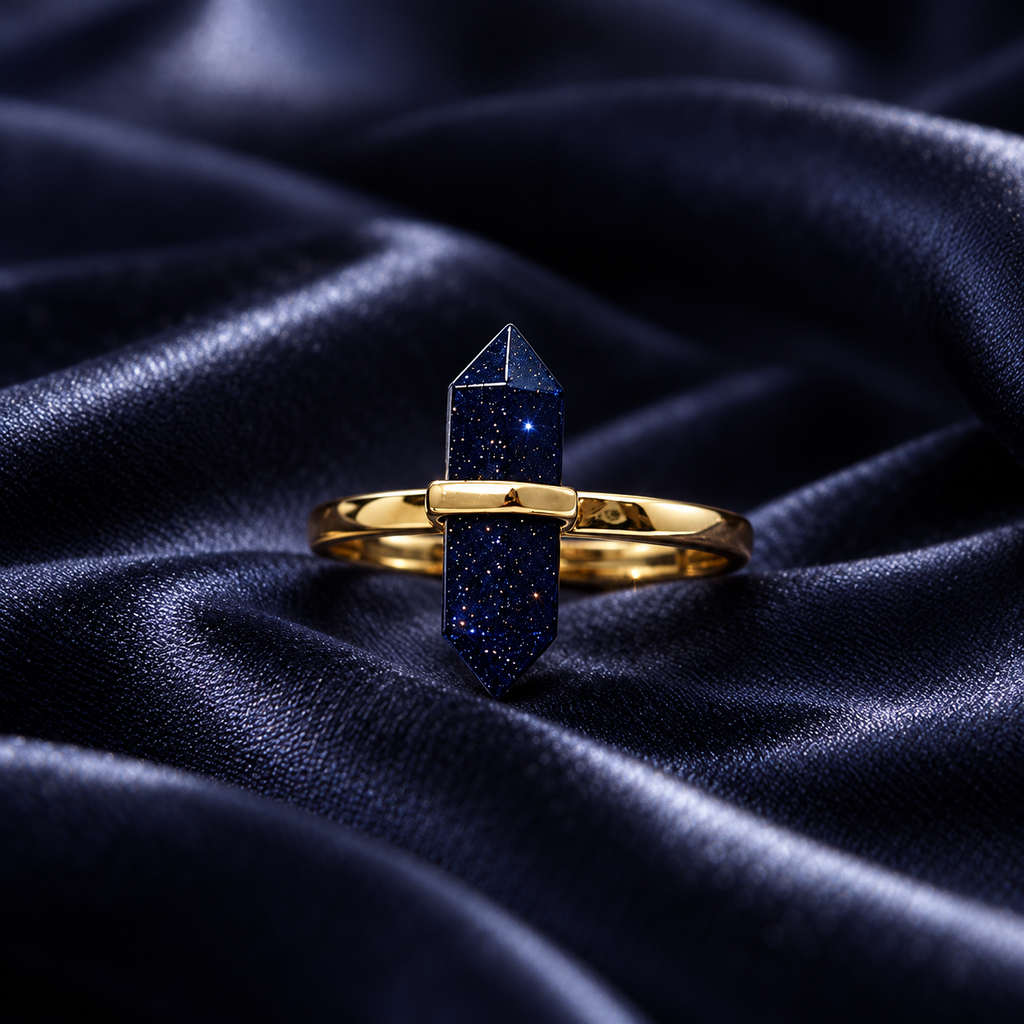 Blue Sandstone Starry Dream Ring – Confidence, Focus & Lucky Light