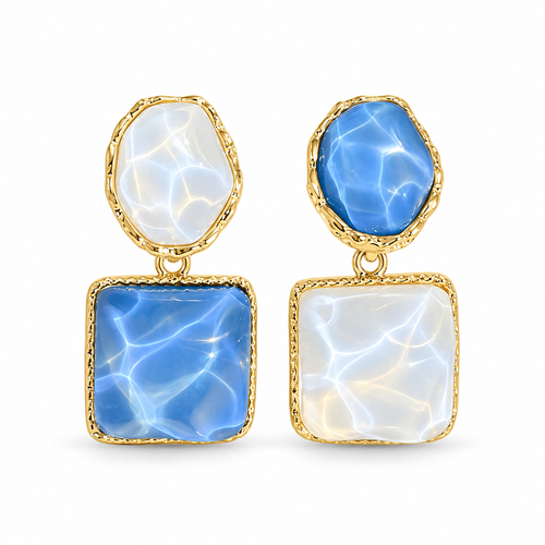 Azure Tide Mismatched Drop Earrings