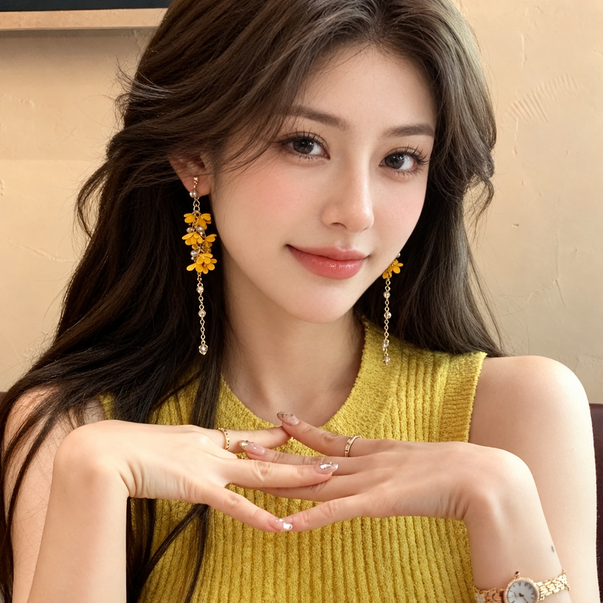 Golden Bloom Cascade Earrings