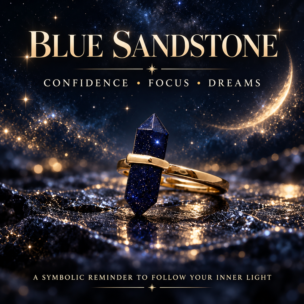 Blue Sandstone Starry Dream Ring – Confidence, Focus & Lucky Light