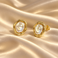Organic Baroque Pearl Stud Earrings