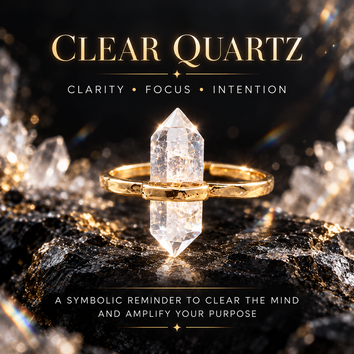 Clear Quartz Clarity Point Ring – Focus, Intention & Pure Energy