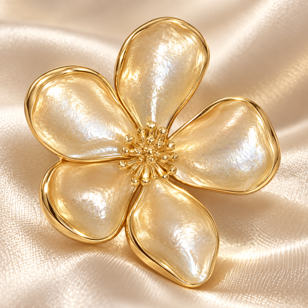 Pearlescent Five-Petal Flower Earrings