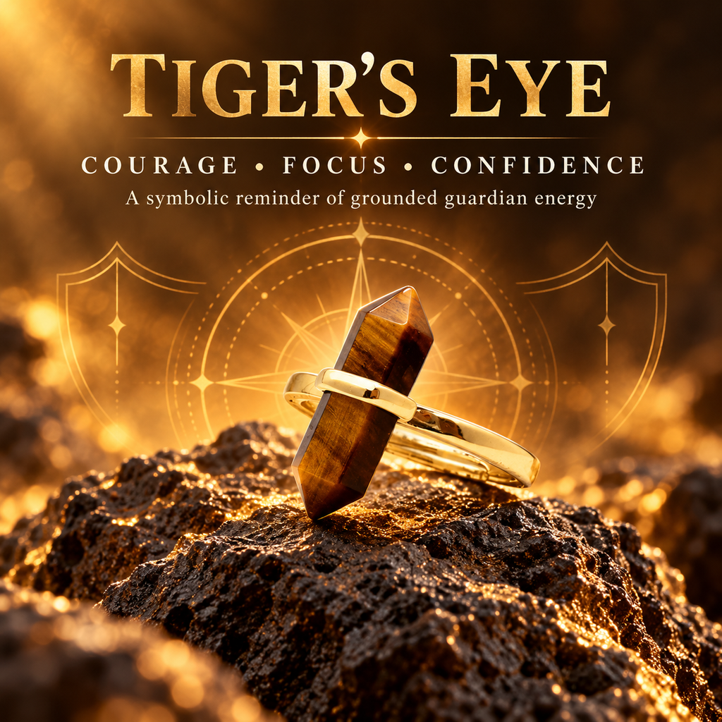 Tiger's Eye Courage Guardian Point Ring – Focus, Confidence & Protection