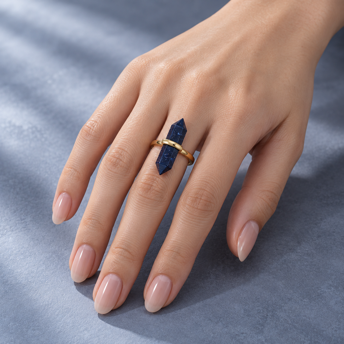 Blue Sandstone Starry Dream Ring – Confidence, Focus & Lucky Light