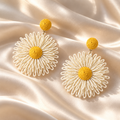 Woven Daisy Statement Earrings