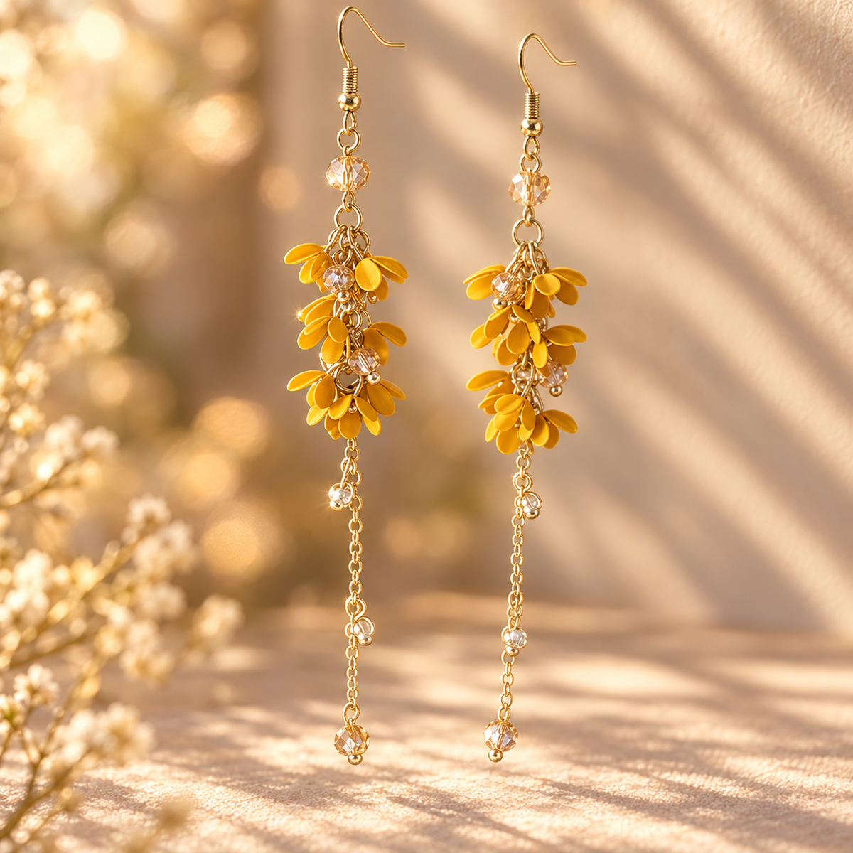 Golden Bloom Cascade Earrings