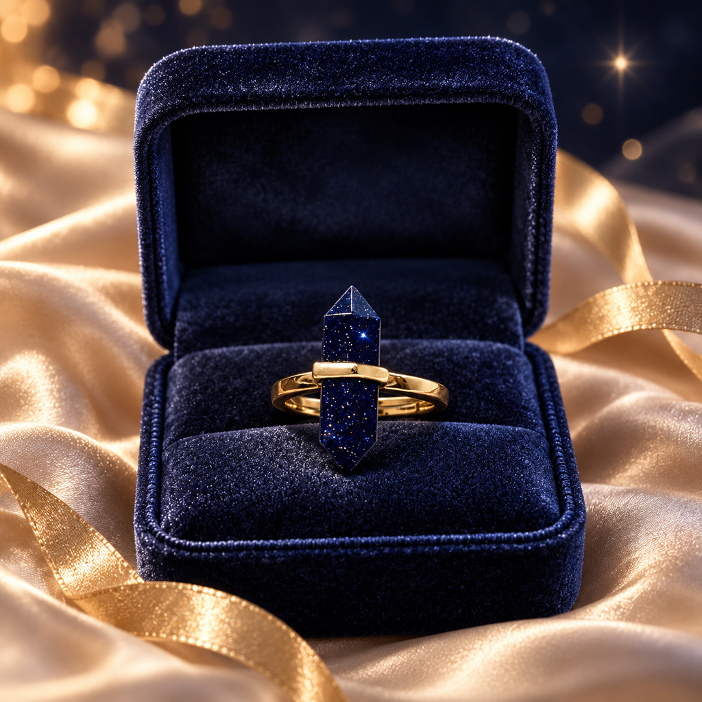Blue Sandstone Starry Dream Ring – Confidence, Focus & Lucky Light