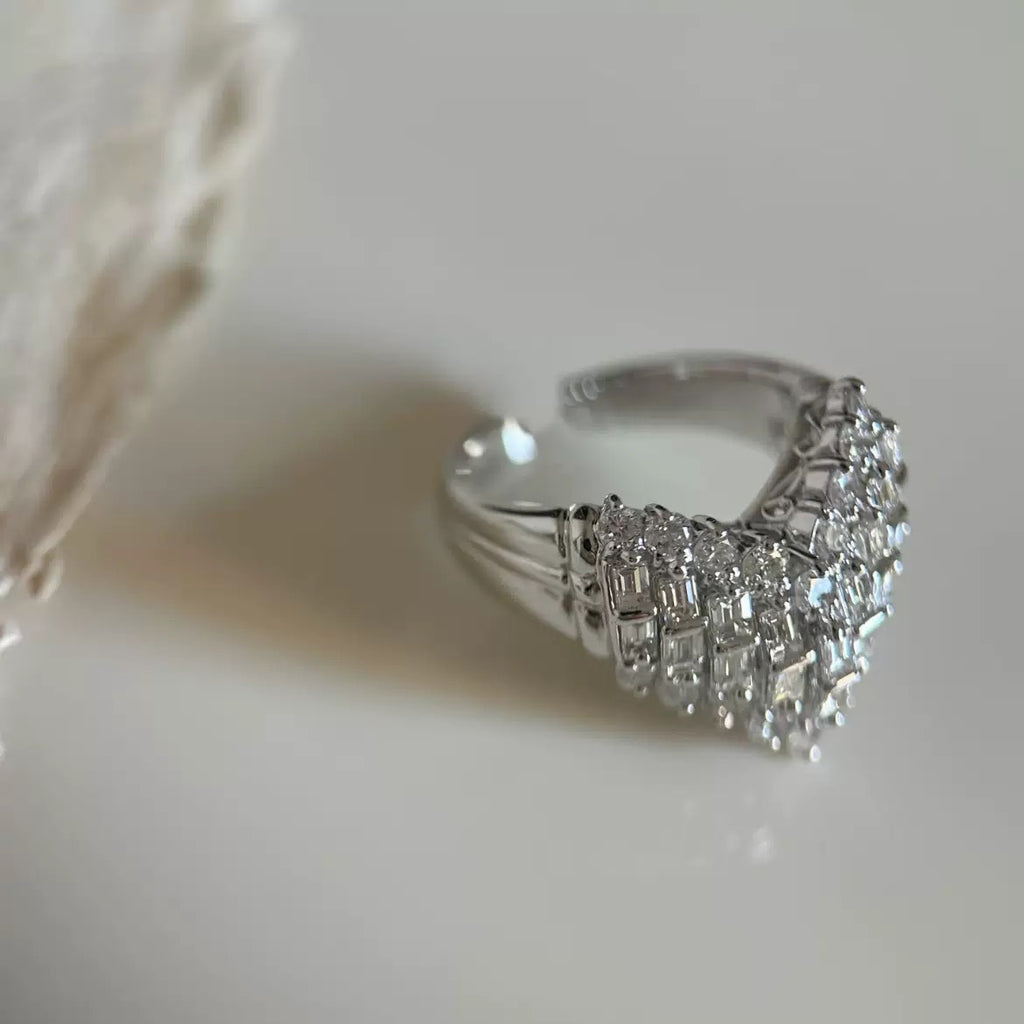 Pavé Crystal Heart Ring