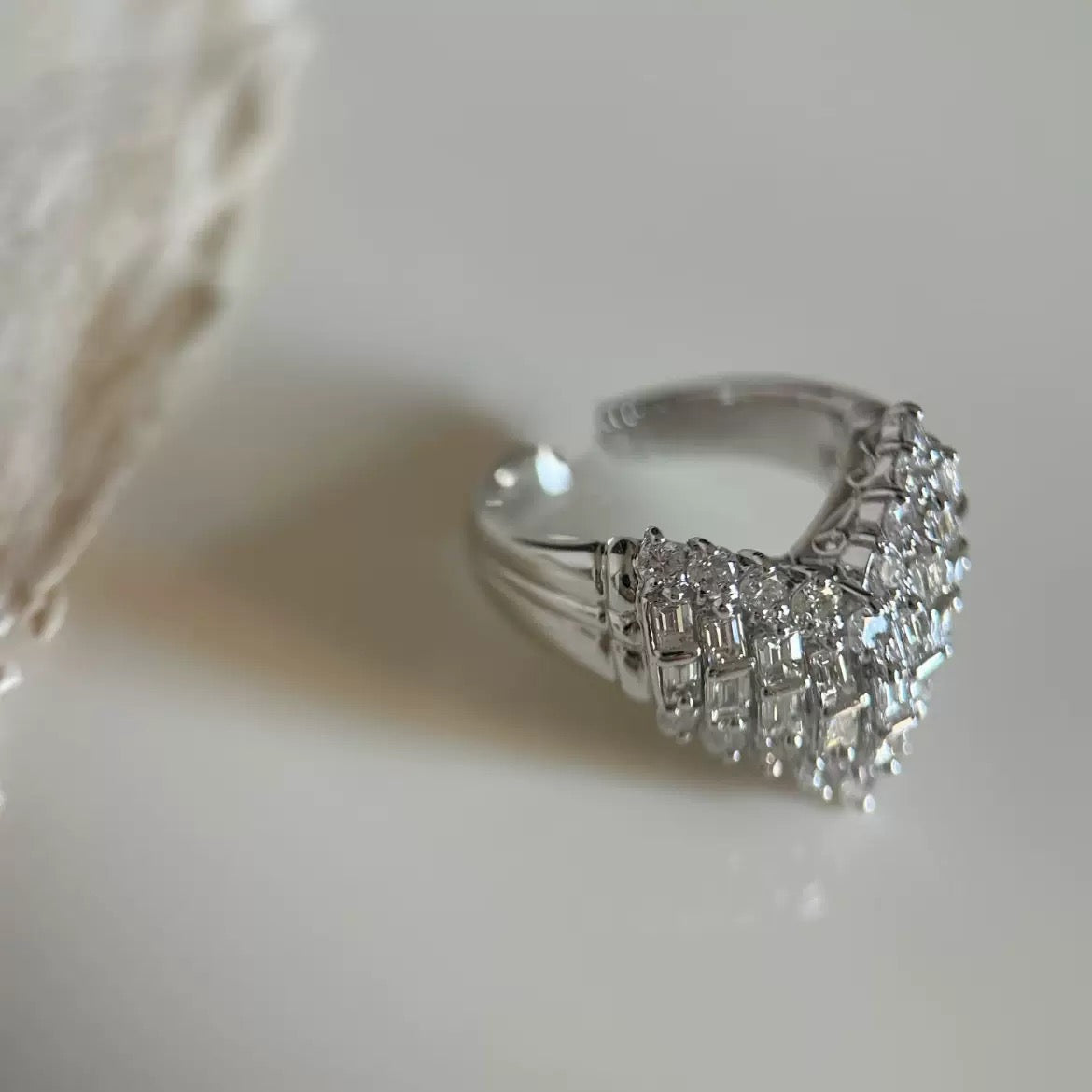 Pavé Crystal Heart Ring