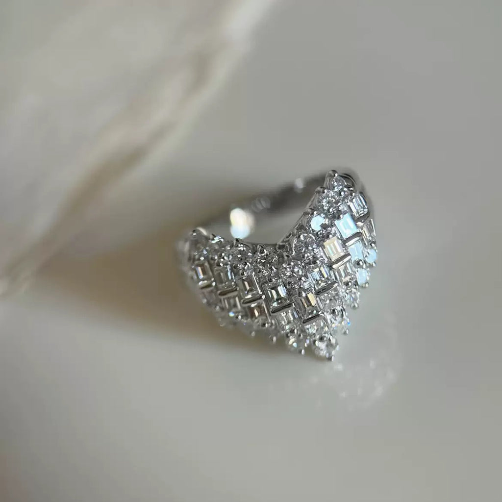 Pavé Crystal Heart Ring