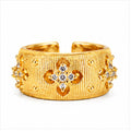 Textured Gold Open Cuff Ring