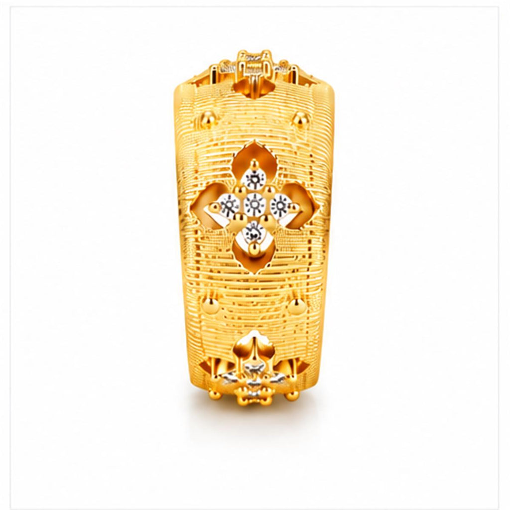 Textured Gold Open Cuff Ring