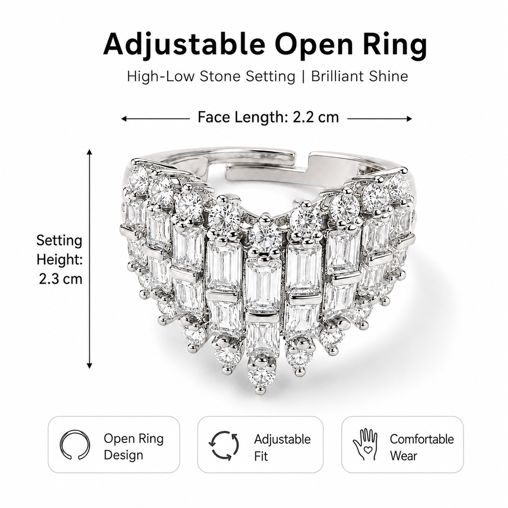 Pavé Crystal Heart Ring
