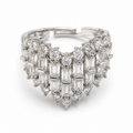 Pavé Crystal Heart Ring