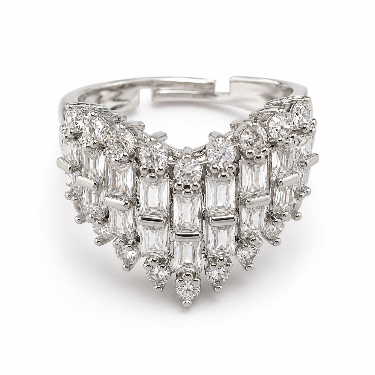 Pavé Crystal Heart Ring