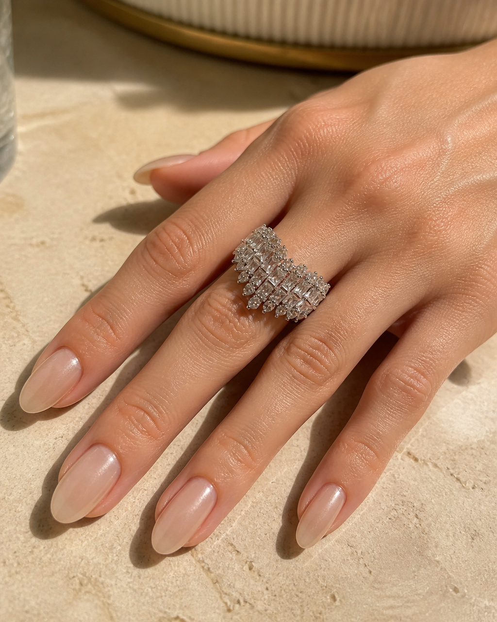 Pavé Crystal Heart Ring