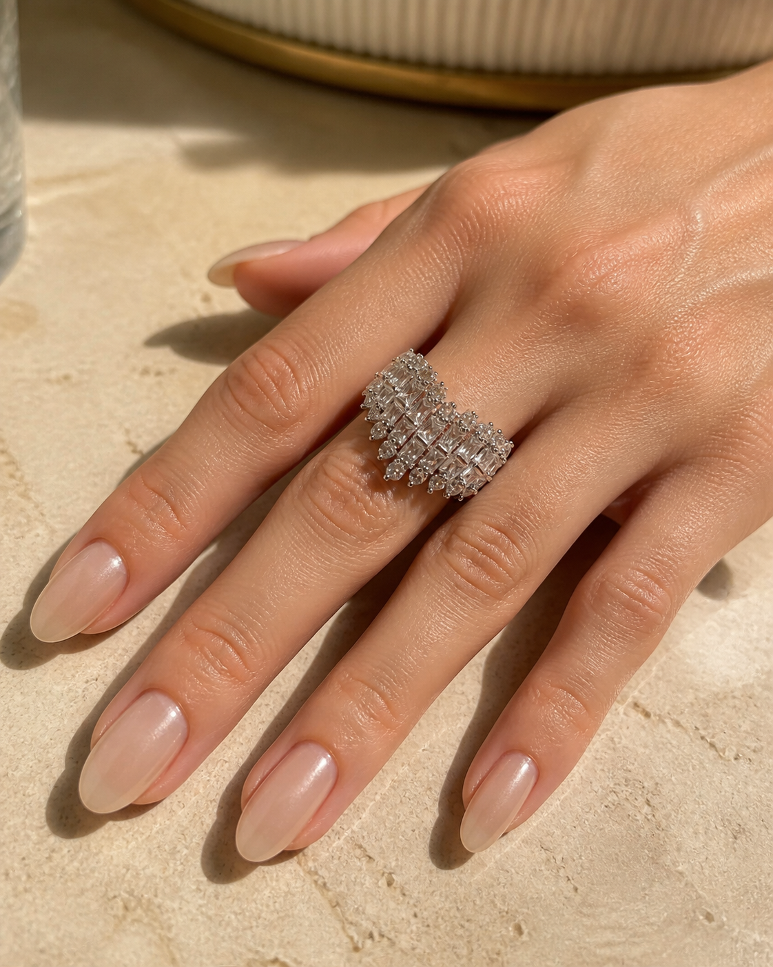 Pavé Crystal Heart Ring