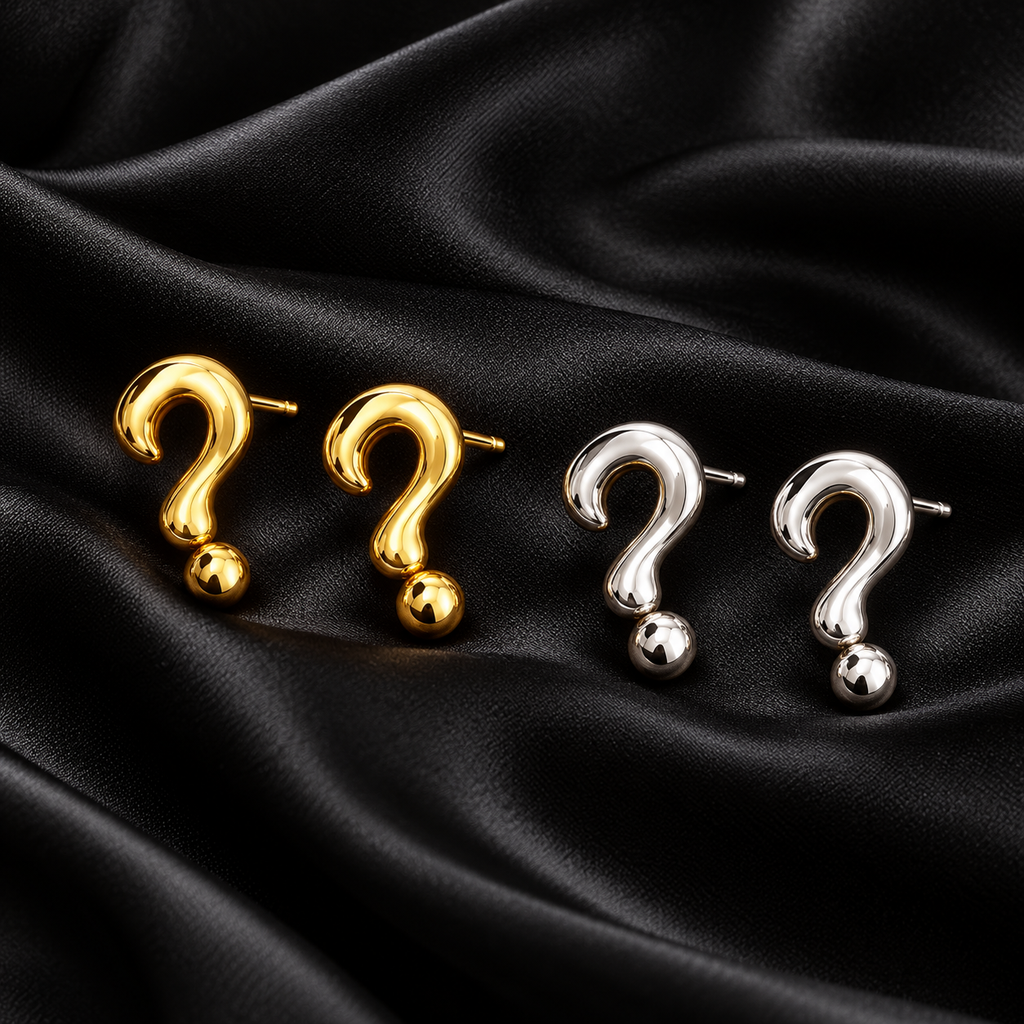 Curiosity Question Mark Stud Earrings