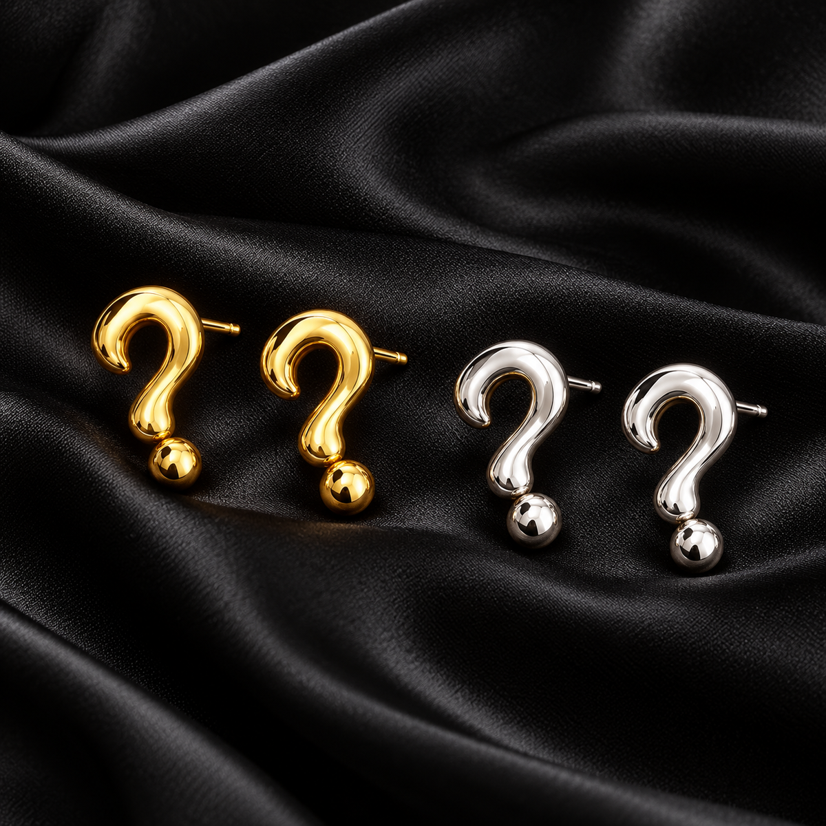 Curiosity Question Mark Stud Earrings