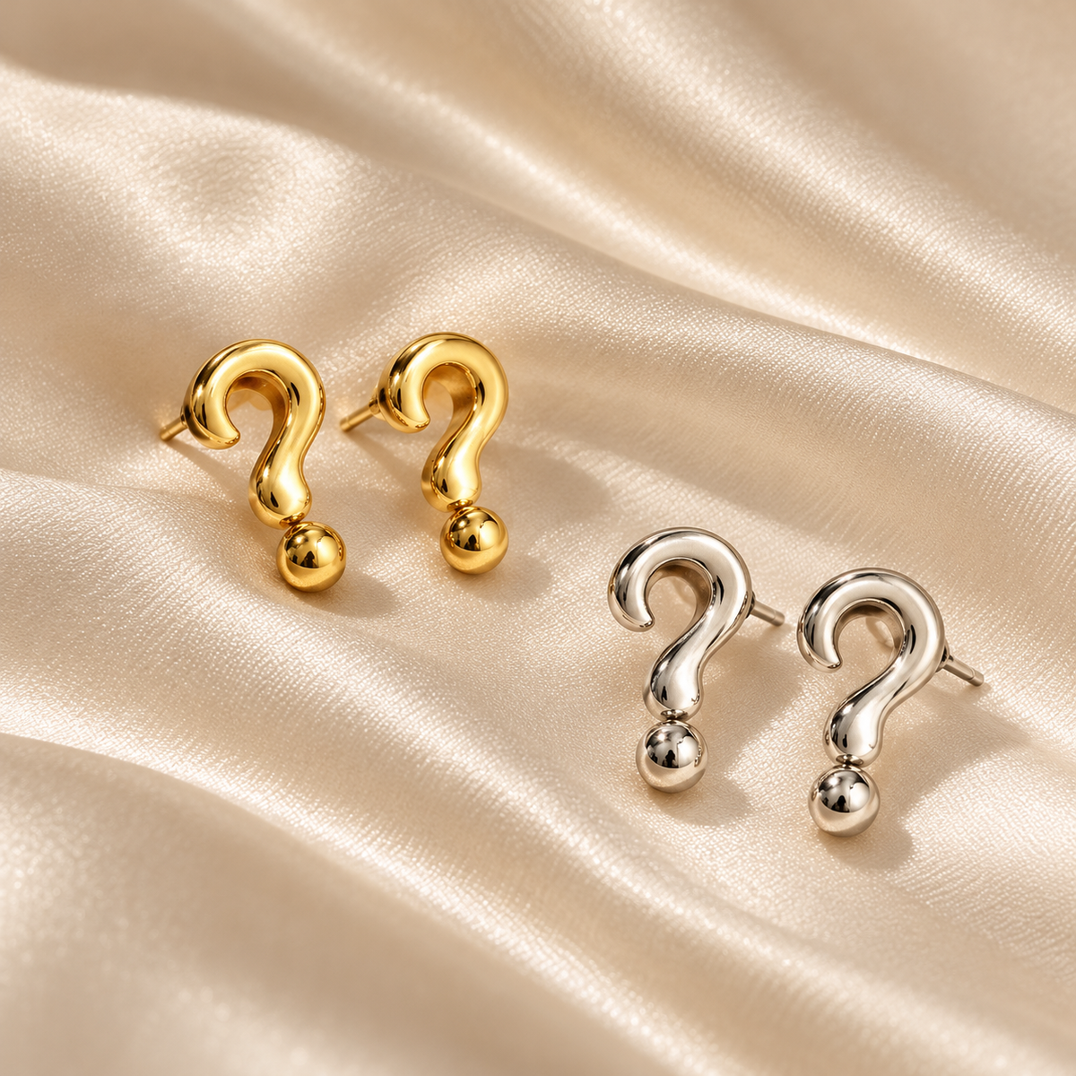 Curiosity Question Mark Stud Earrings