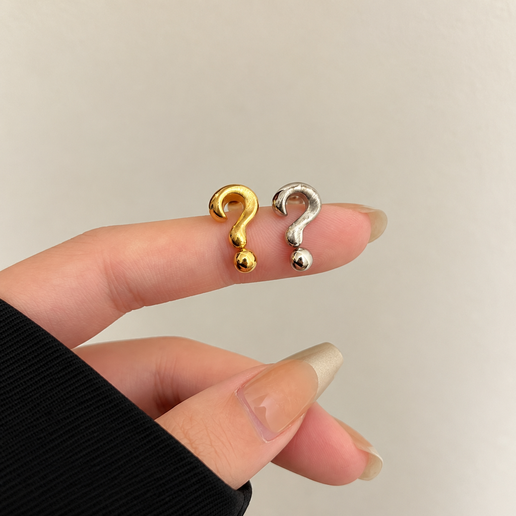 Curiosity Question Mark Stud Earrings