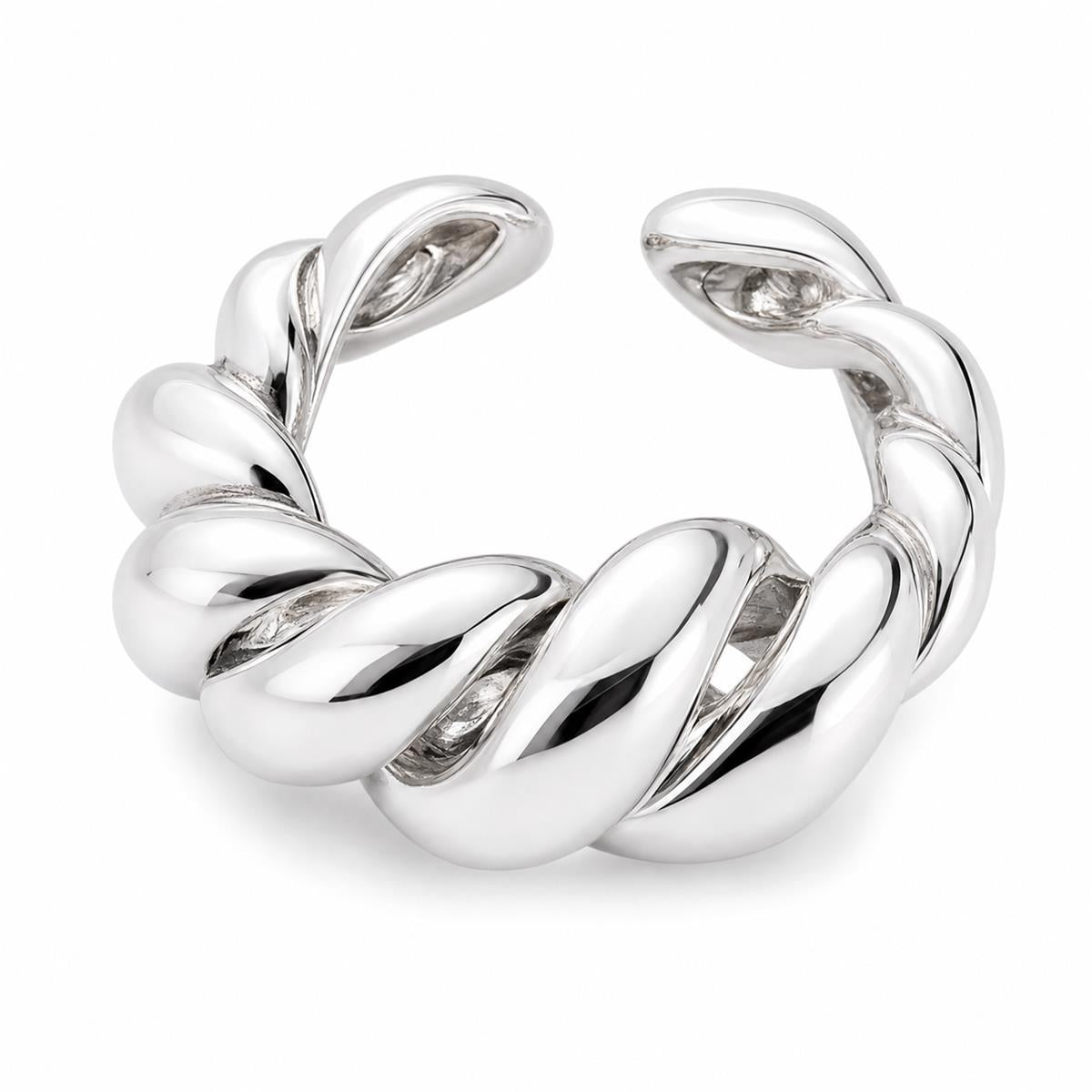 Silver Twist Cuff Ring
